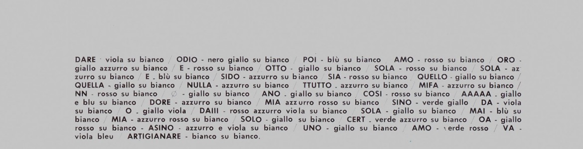 Amo - 39 segnali verbali 50x70 di Edoardo Decandia