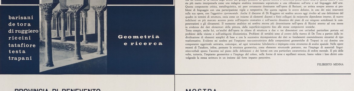 barisani, de tora, di ruggiero, riccini, tatafiore, testa, trapani. Geometria e ricerca.